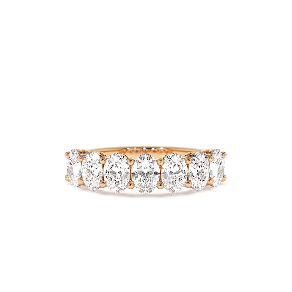 1.25 ctw 14k Prong Setting Seven Stone Oval Cut Lab Grown Diamond Wedding Ring - view 3