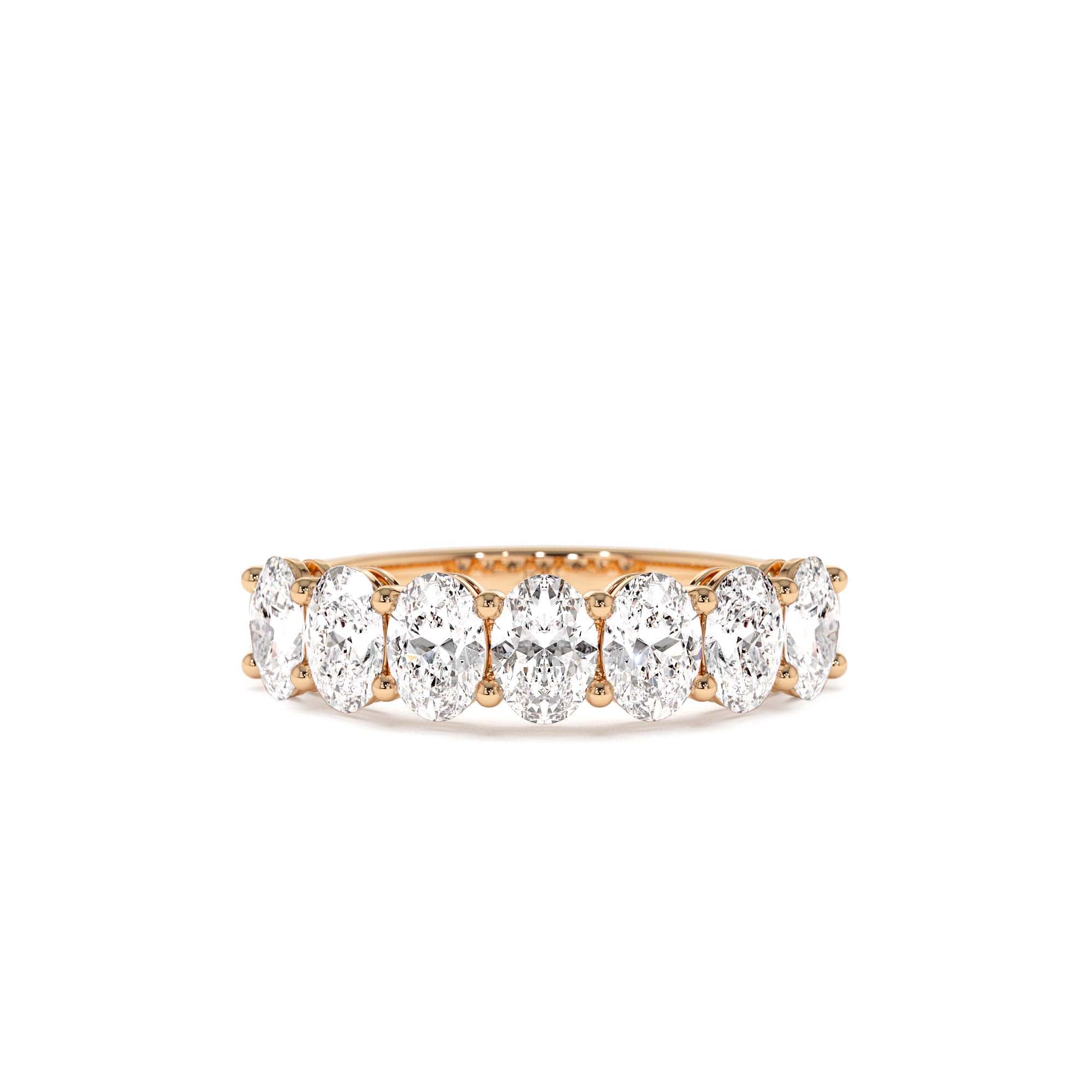 1.25 ctw 14k Prong Setting Seven Stone Oval Cut Lab Grown Diamond Wedding Ring - view 3
