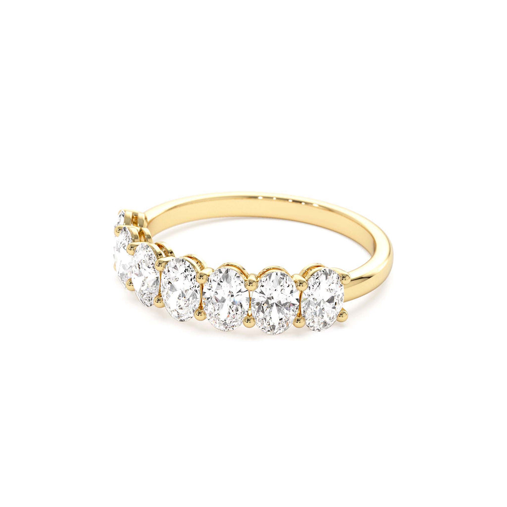 1.25 ctw 14k Prong Setting Seven Stone Oval Cut Lab Grown Diamond Wedding Ring - view 4