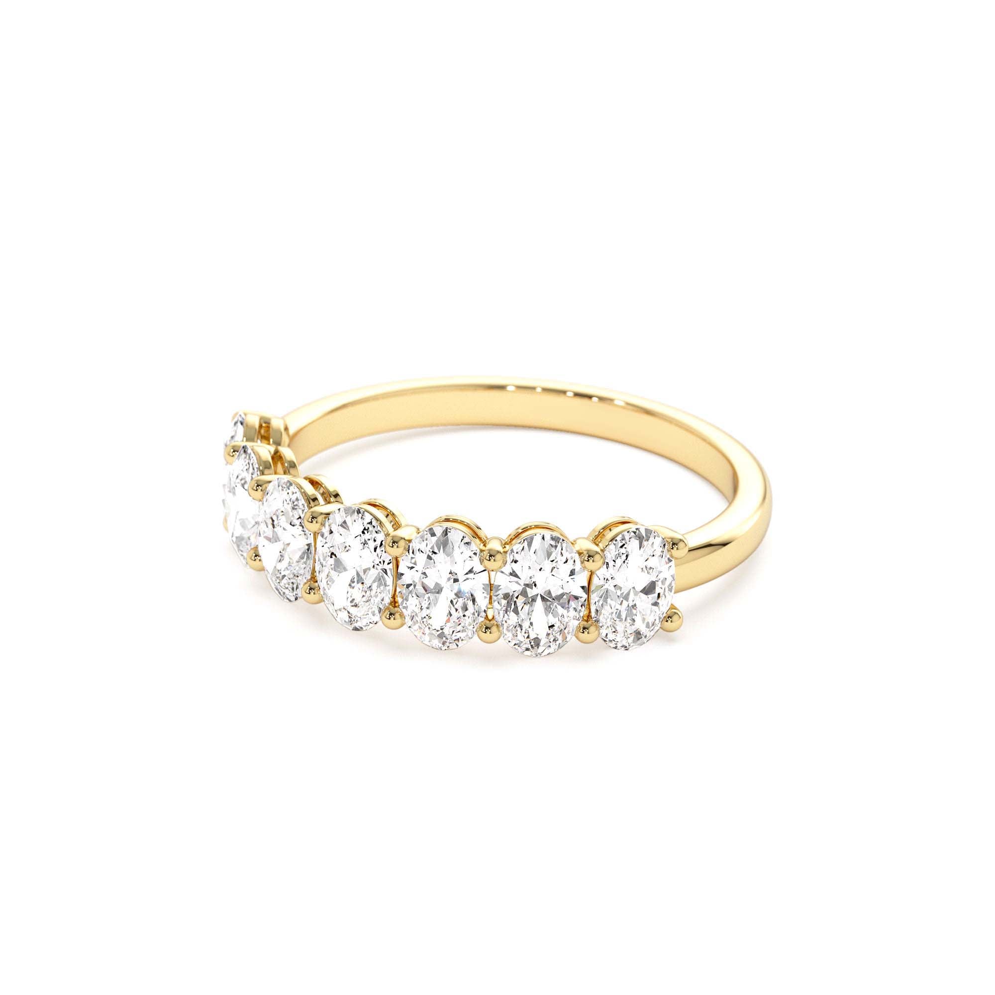 1.25 ctw 14k Prong Setting Seven Stone Oval Cut Lab Grown Diamond Wedding Ring - view 4