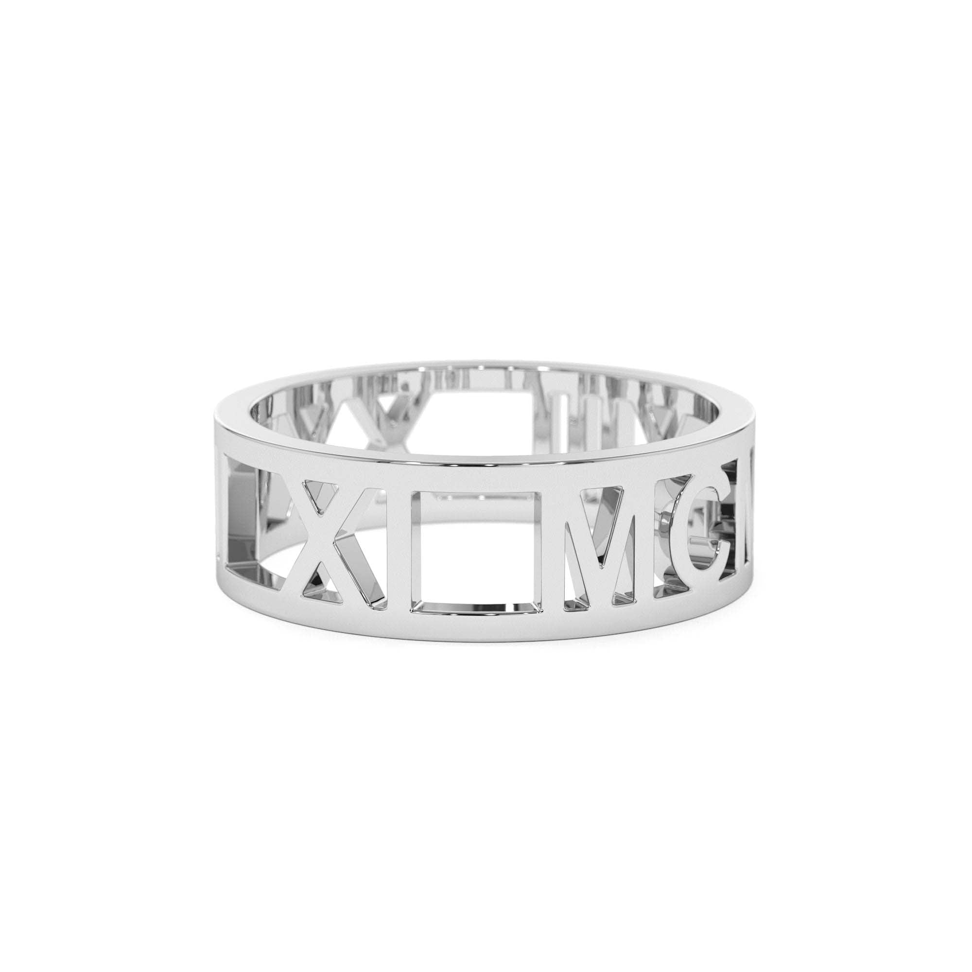 14K Gold Personalized Roman Numeral Ring - view 2