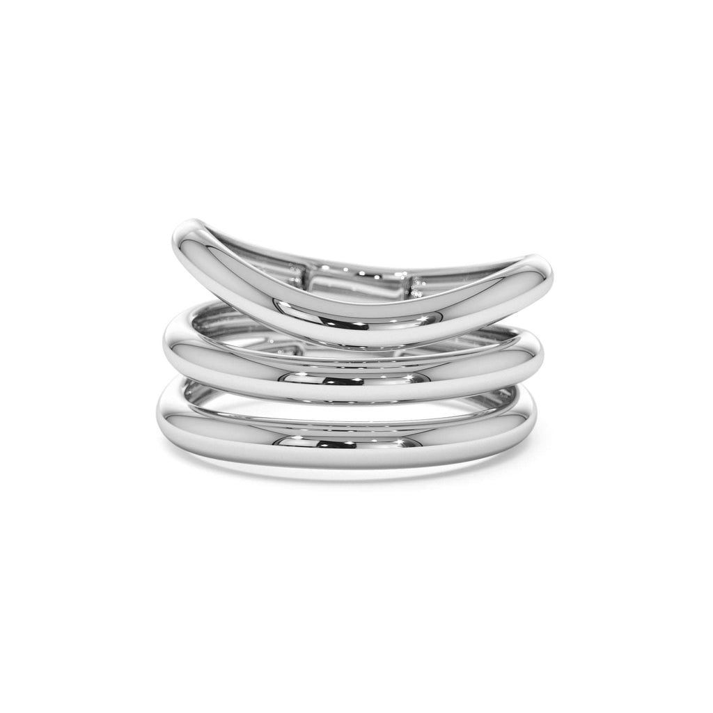 14K Stacked Chunky Curved Ring - view 3
