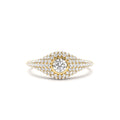 14K Pave Setting Round Diamond Signet Ring by Orlina Fine