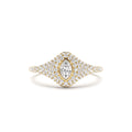 14K Pave Setting Marquise Shaped Diamond Signet Ring by Orlina Fine