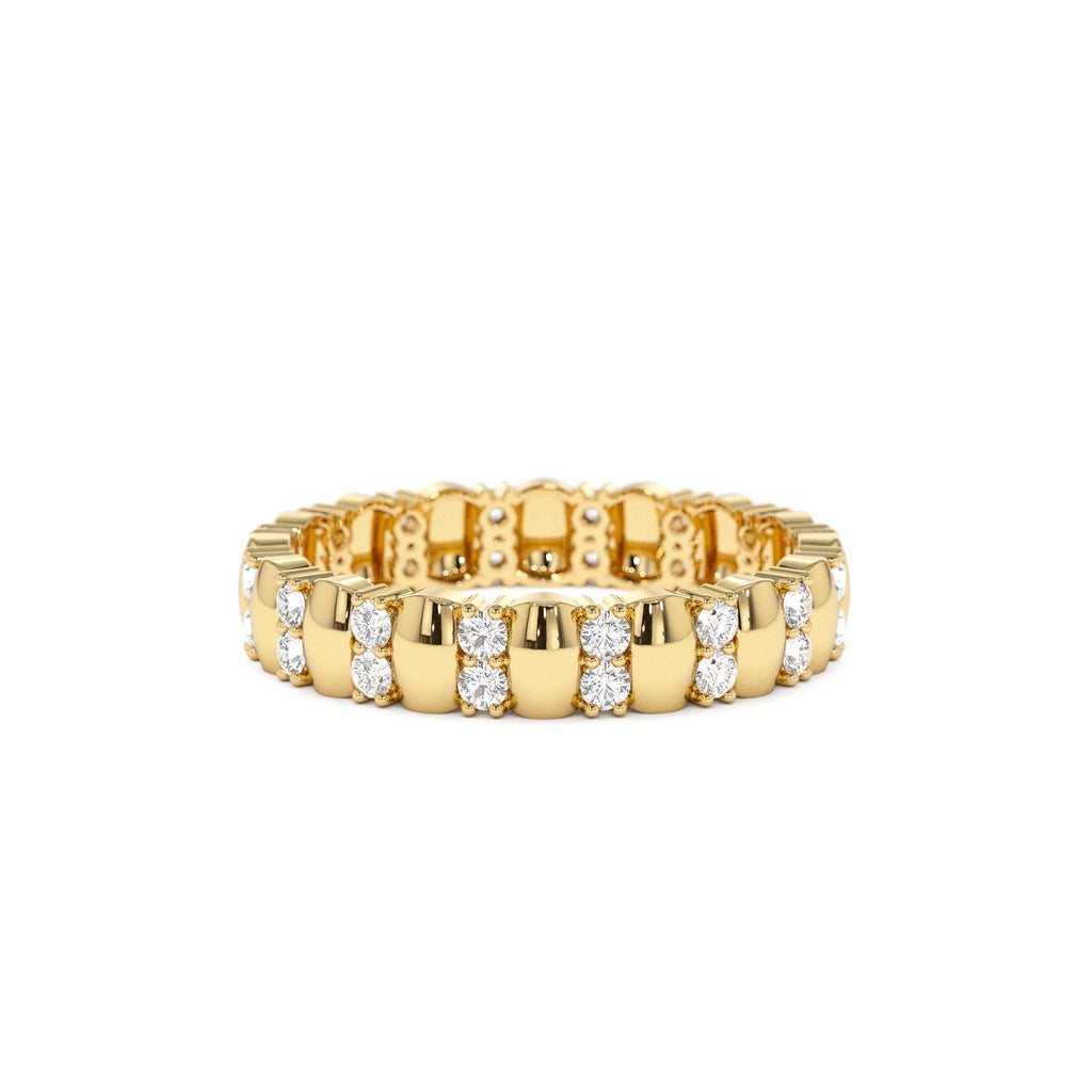 14k Unique Double Row Diamond Eternity Ring by Orlina Fine
