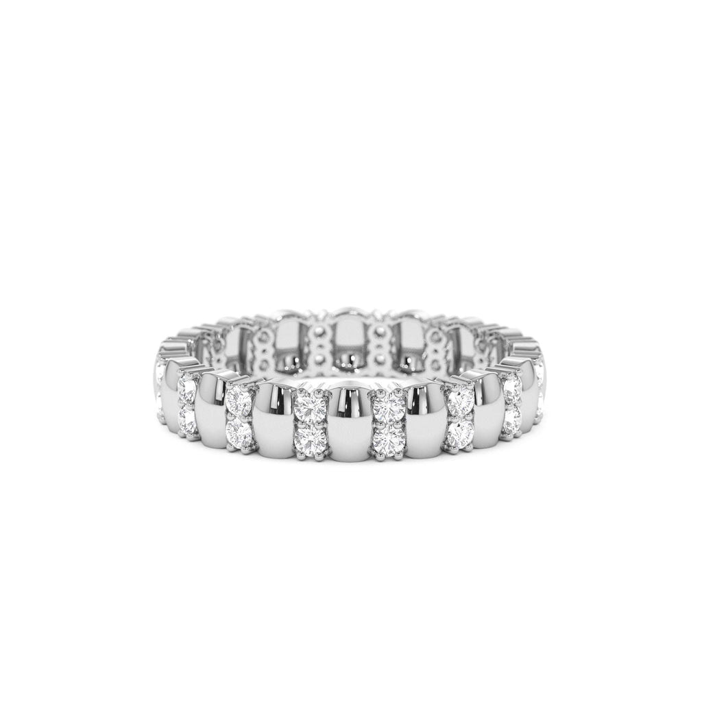14k Unique Double Row Diamond Eternity Ring - view 3
