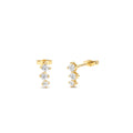 14k Three Stone Brilliant Diamond Studs 0.35 ctw by Orlina Fine
