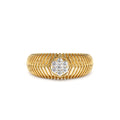 14k Unique Ribbed Illusion Setting Diamond Ring by Orlina Fine