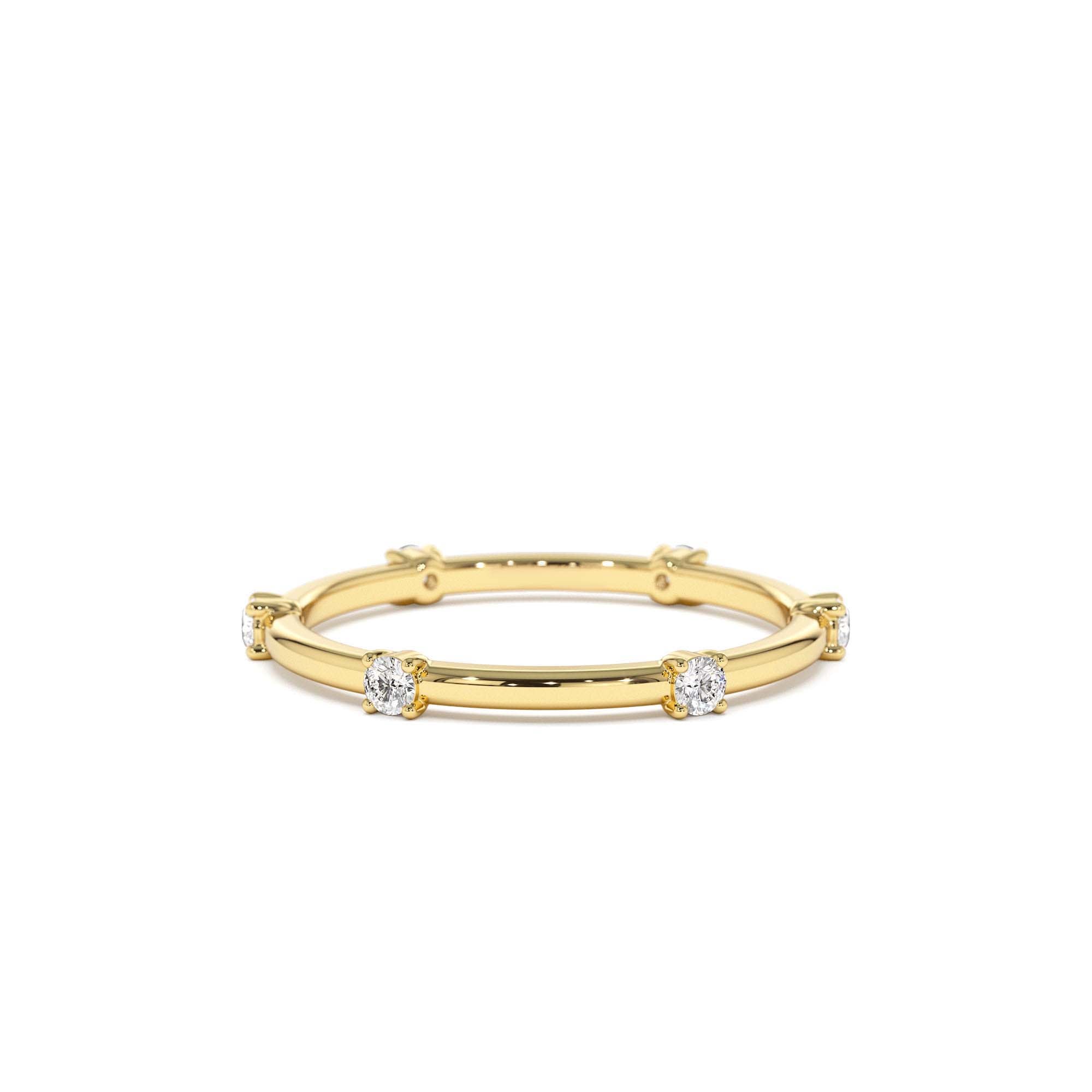 14k Prong Setting Full Eternity Dainty Stacking Ring by Orlina Fine