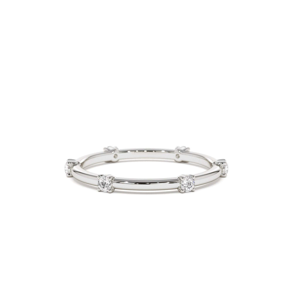 14k Prong Setting Full Eternity Dainty Stacking Ring - view 3