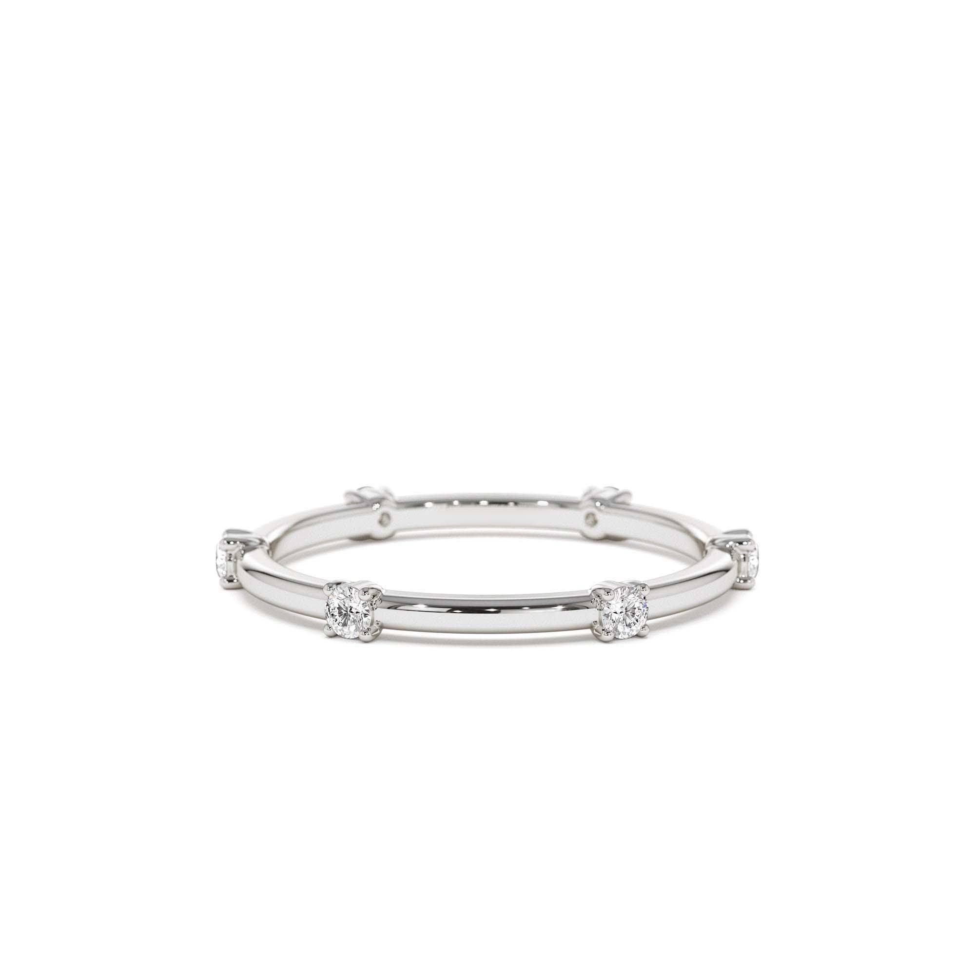14k Prong Setting Full Eternity Dainty Stacking Ring - view 3