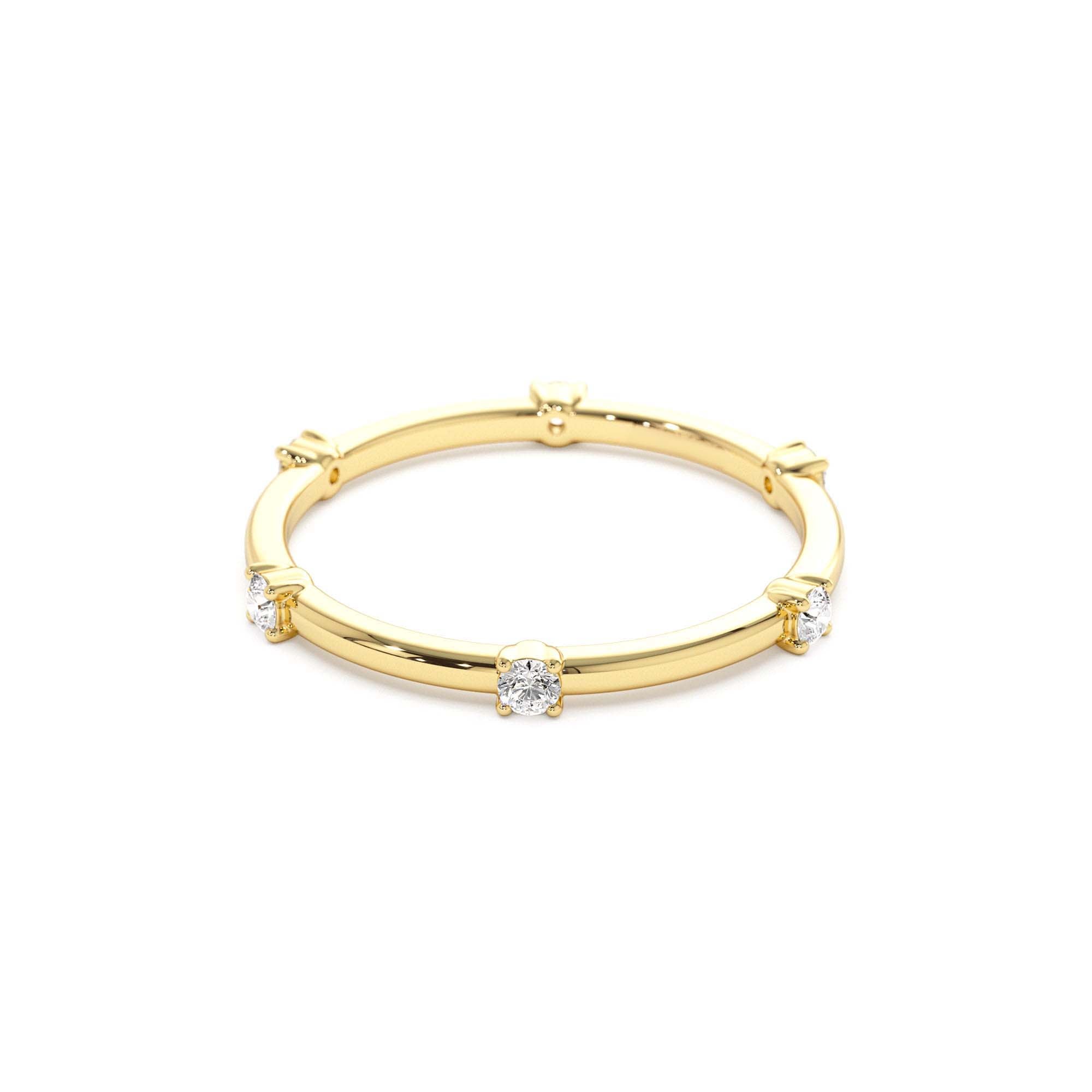 14k Prong Setting Full Eternity Dainty Stacking Ring - view 4