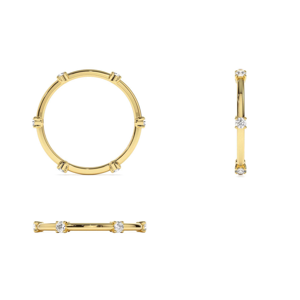 14k Prong Setting Full Eternity Dainty Stacking Ring - view 5