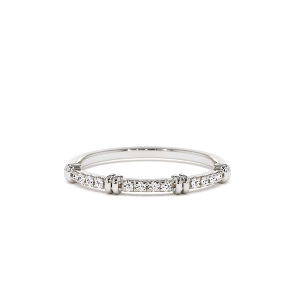 14k Unique Petite Diamond Stack Band - view 3