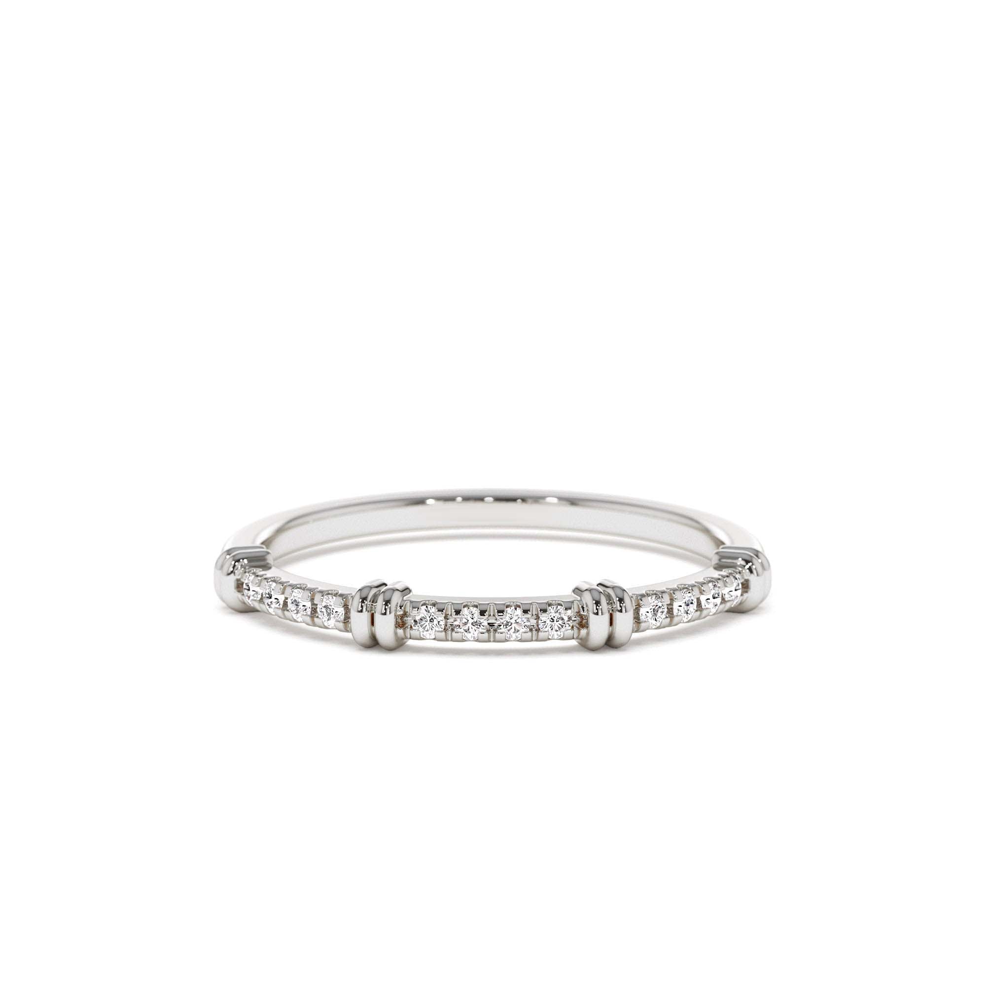 14k Unique Petite Diamond Stack Band - view 3