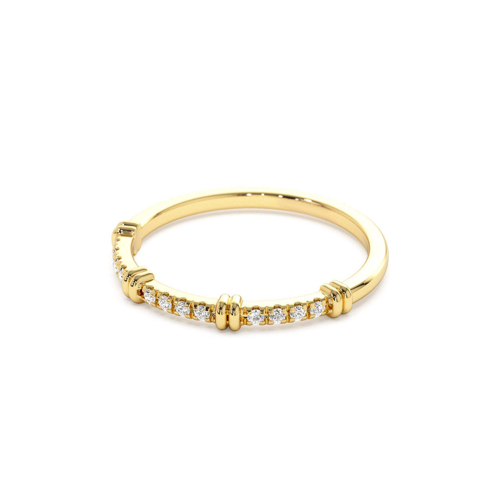 14k Unique Petite Diamond Stack Band - view 4