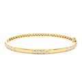 14k Emerald Cut Bezel Setting Bangle by Orlina Fine
