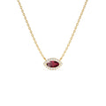 14k Marquise Ruby with Halo Diamond Setting by Orlina Fine