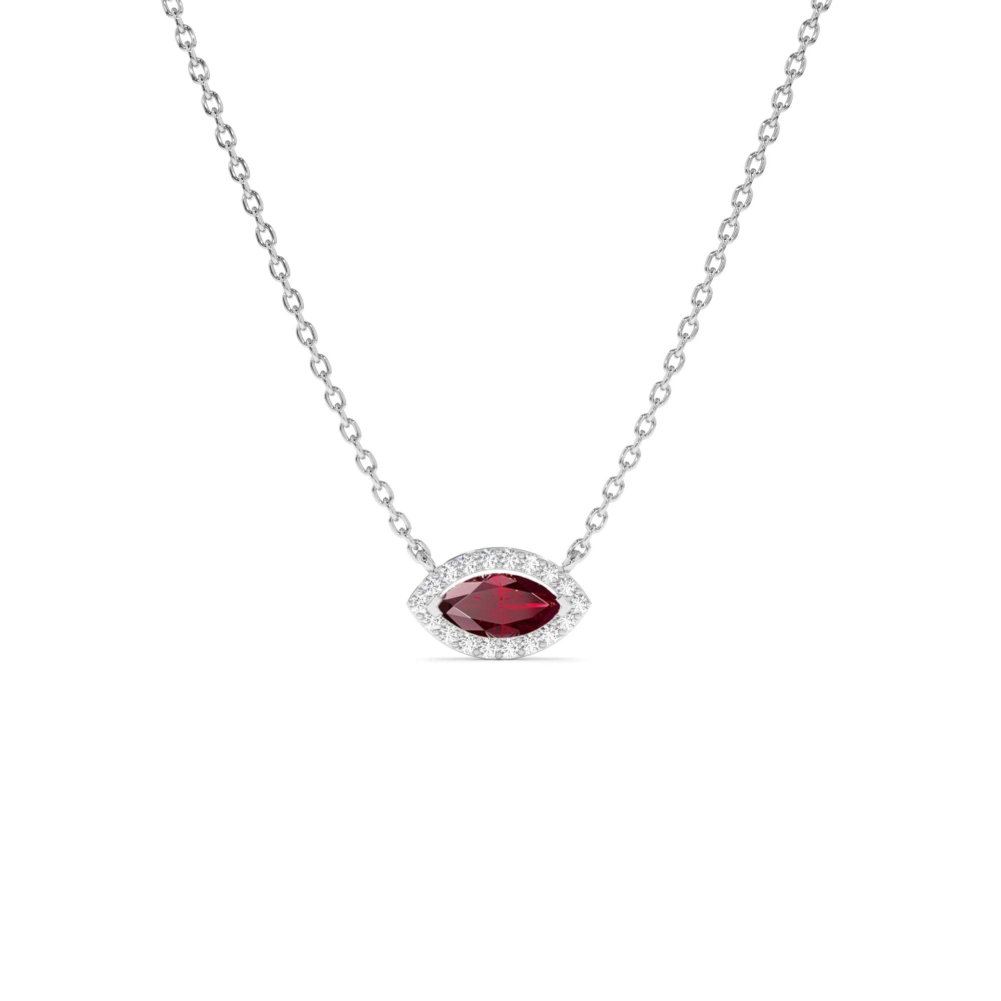 14k Marquise Ruby with Halo Diamond Setting - view 3