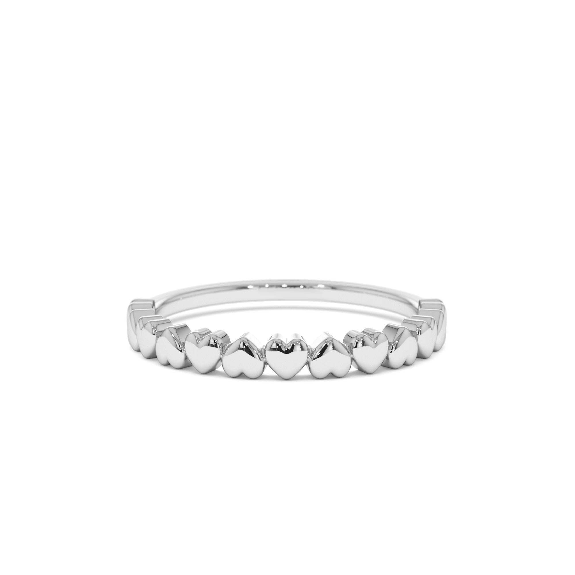 14k Dainty Heart Stacking Gold Ring - view 3