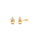 14K Gold Diamond Ball Studs by Orlina Fine