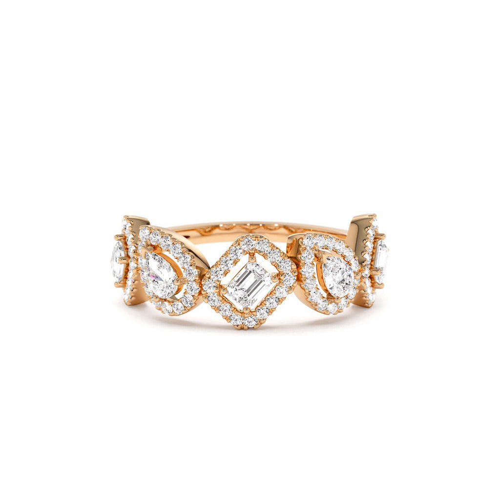 14K Gold Multi-Shaped Diamond Band - view 2