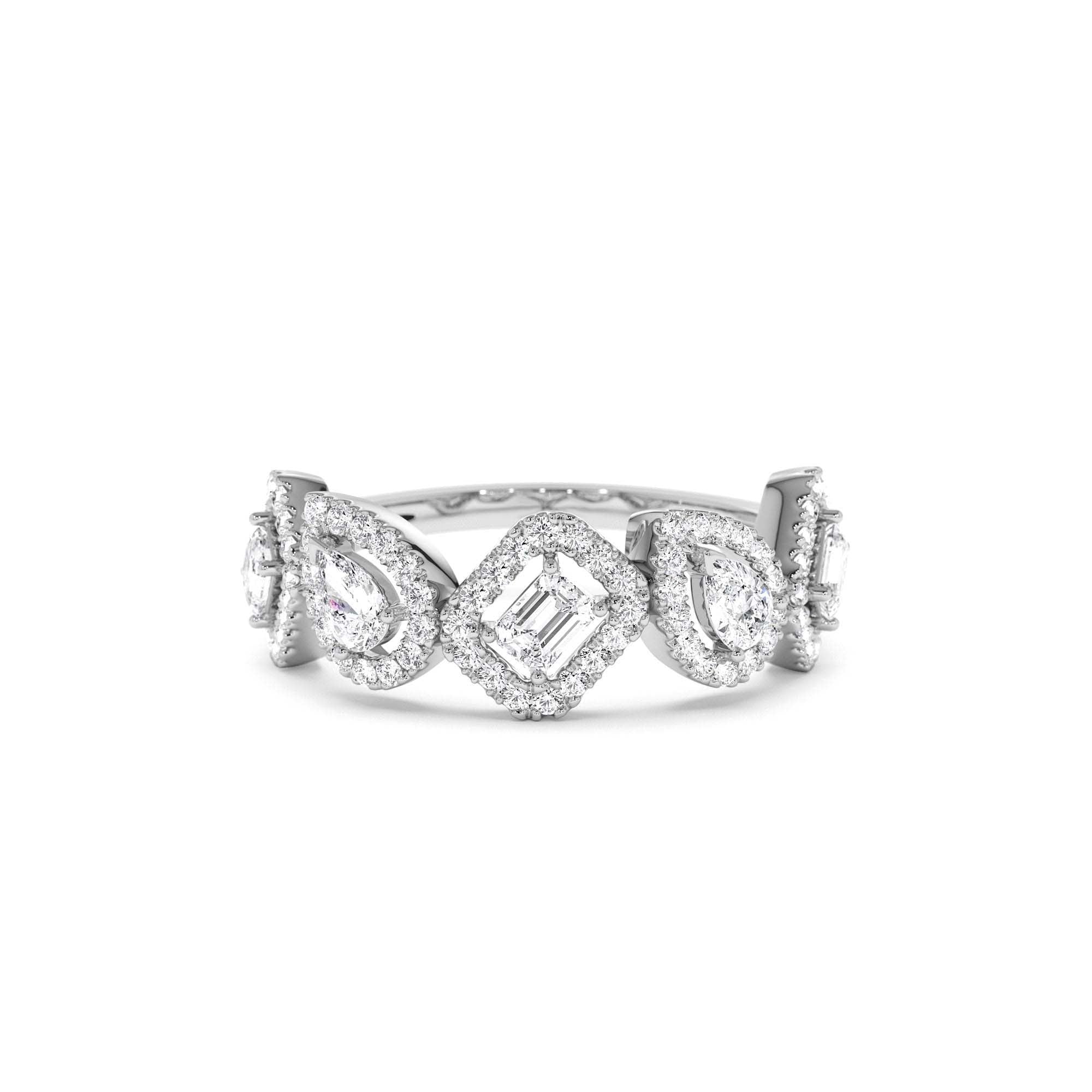 14K Gold Multi-Shaped Diamond Band - view 3