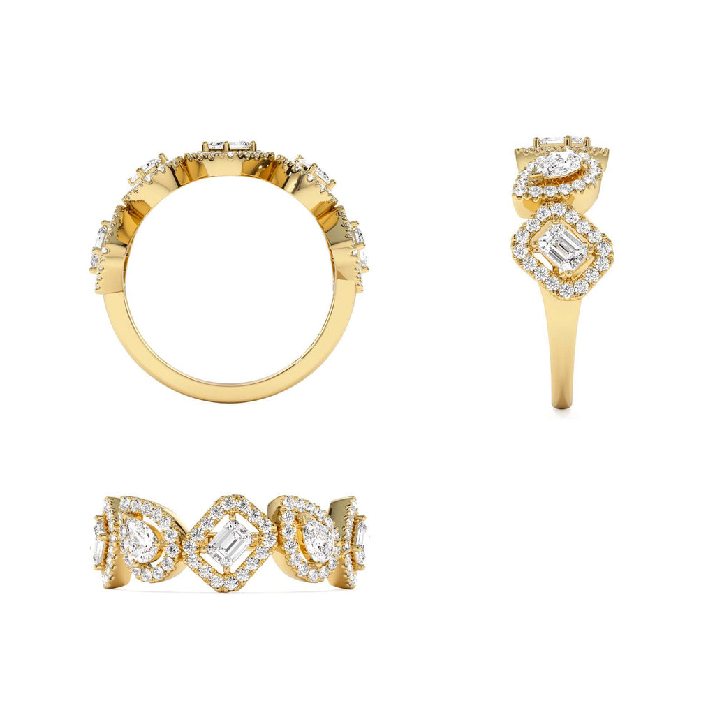14K Gold Multi-Shaped Diamond Band - view 5