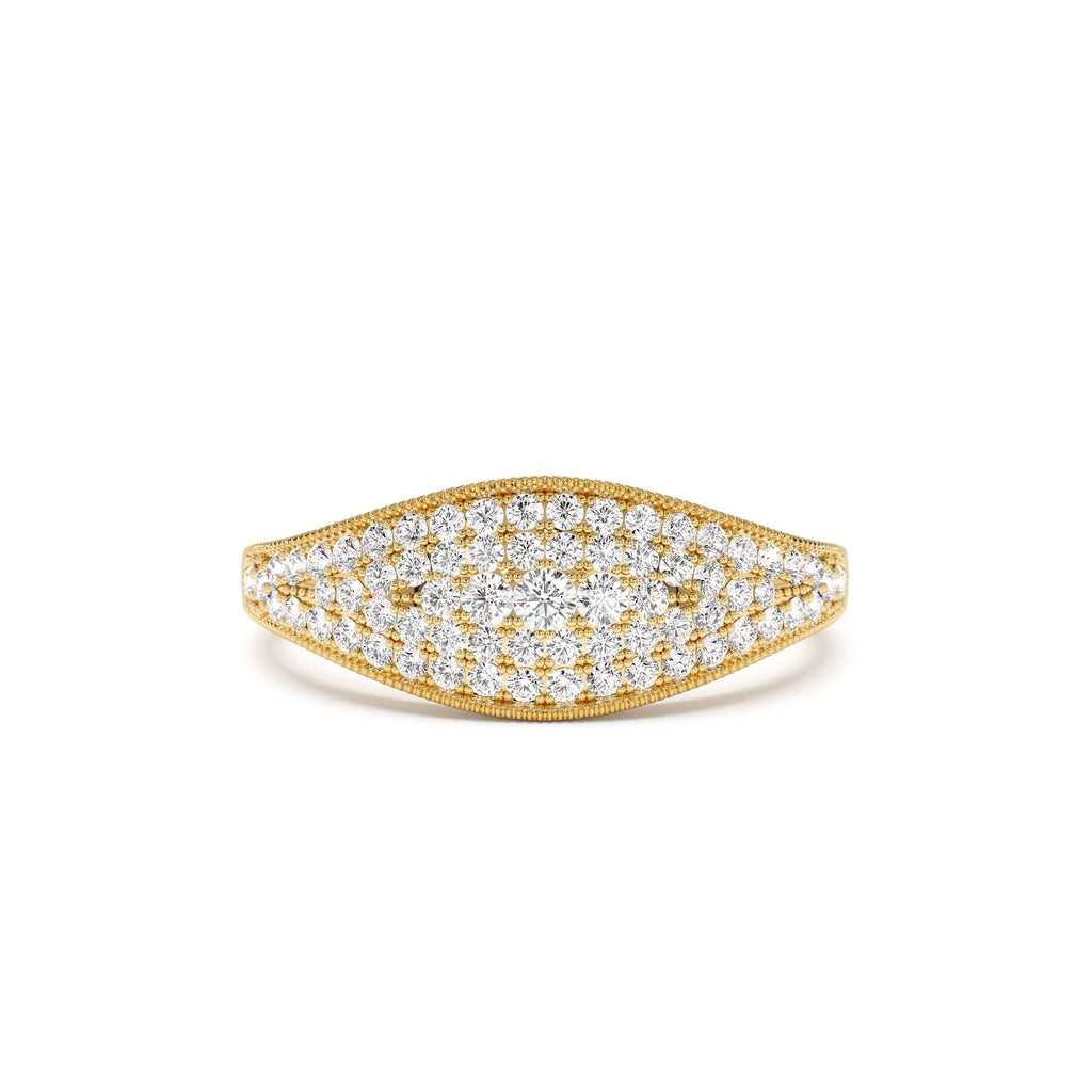 14k Glamorous Pave Setting Diamond Ring by Orlina Fine