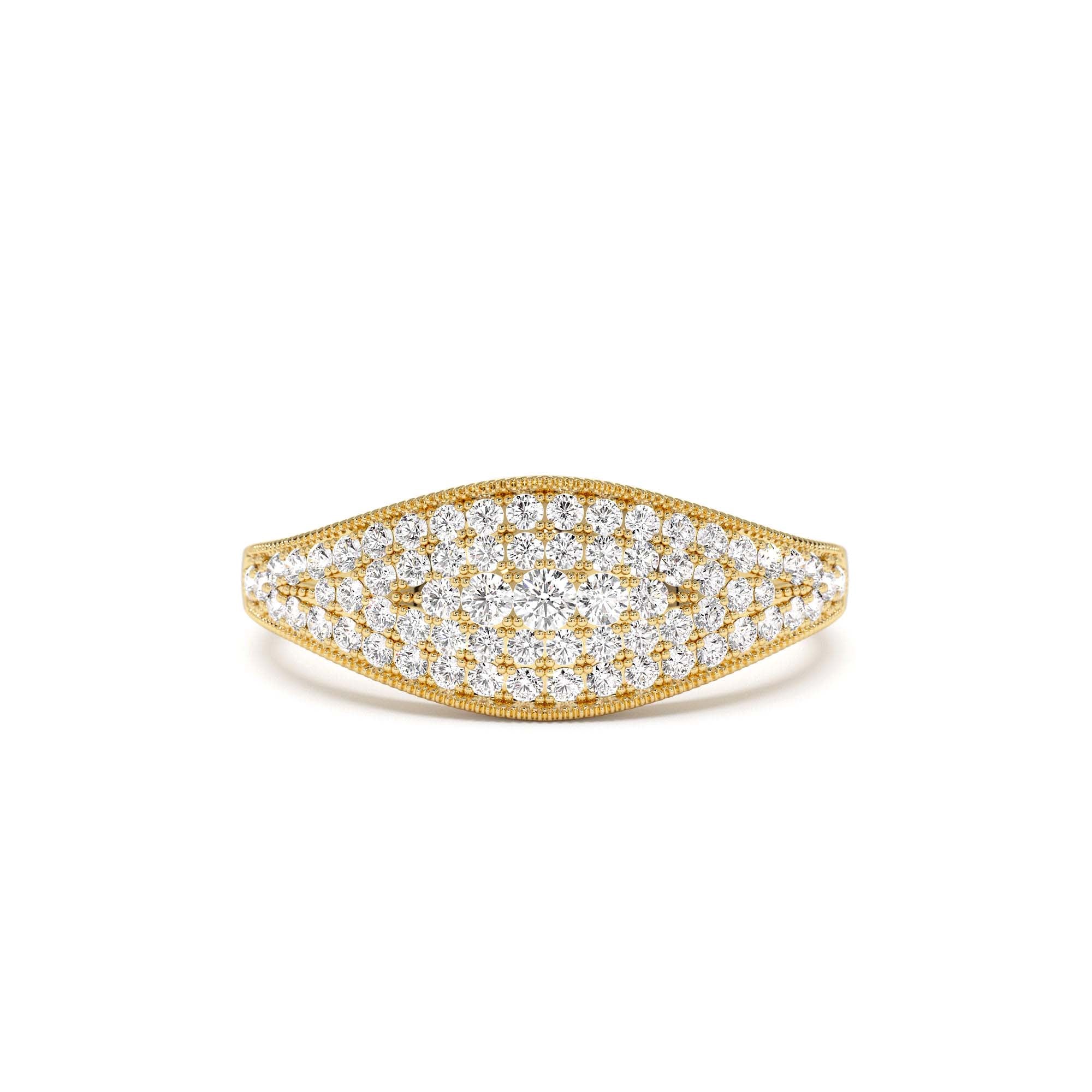 14k Glamorous Pave Setting Diamond Ring by Orlina Fine