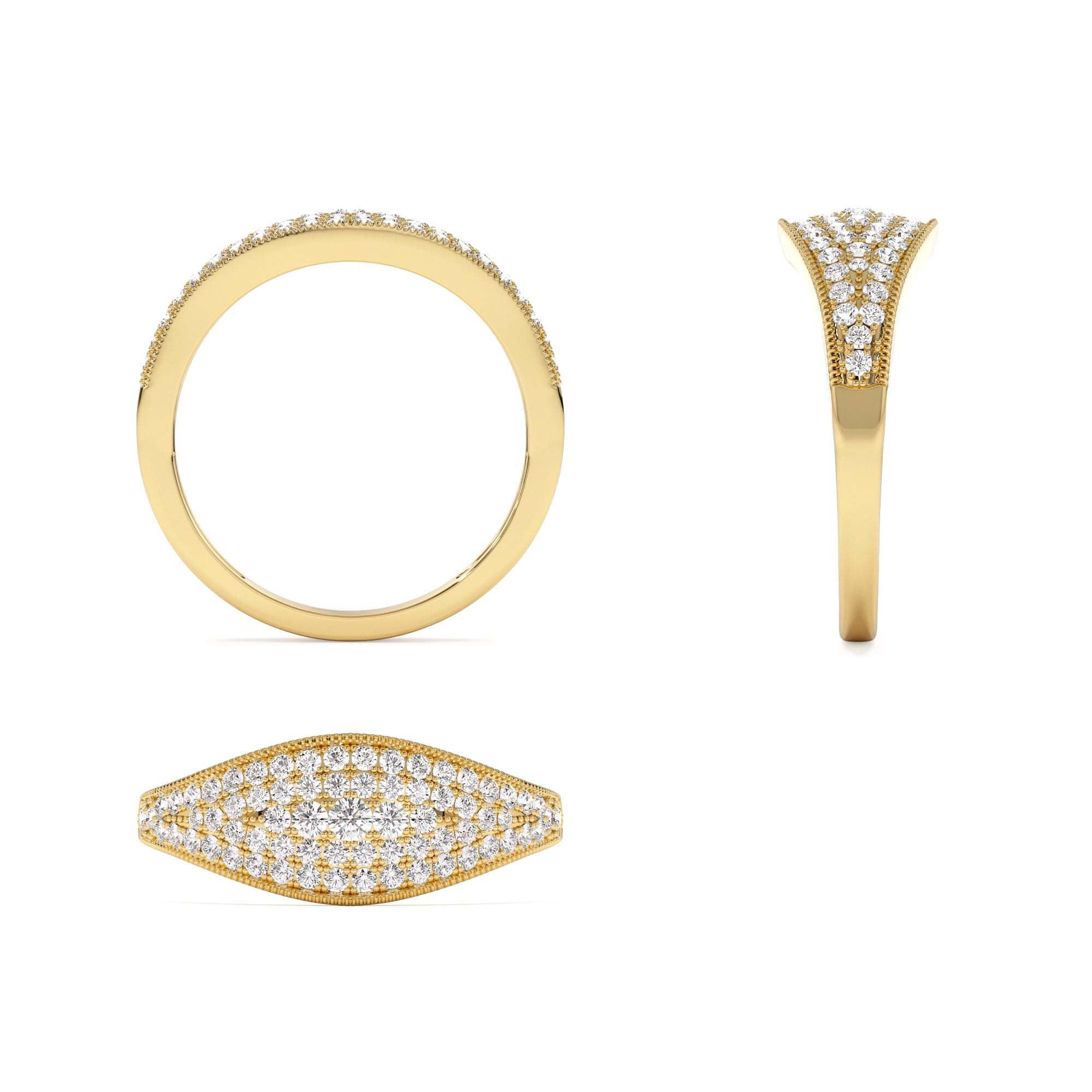 14k Glamorous Pave Setting Diamond Ring - view 5