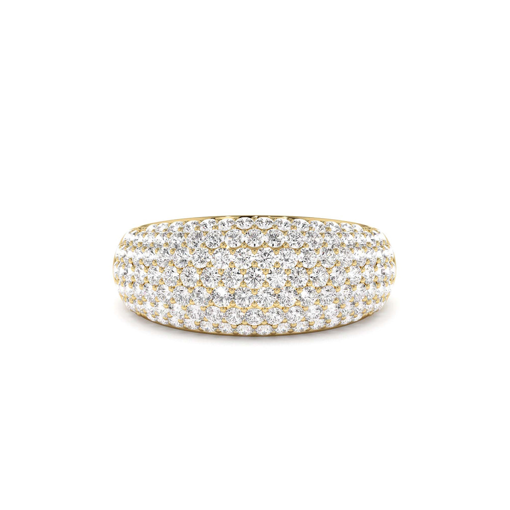 14k Chunky Dome Pave Setting Statement Diamond Ring by Orlina Fine