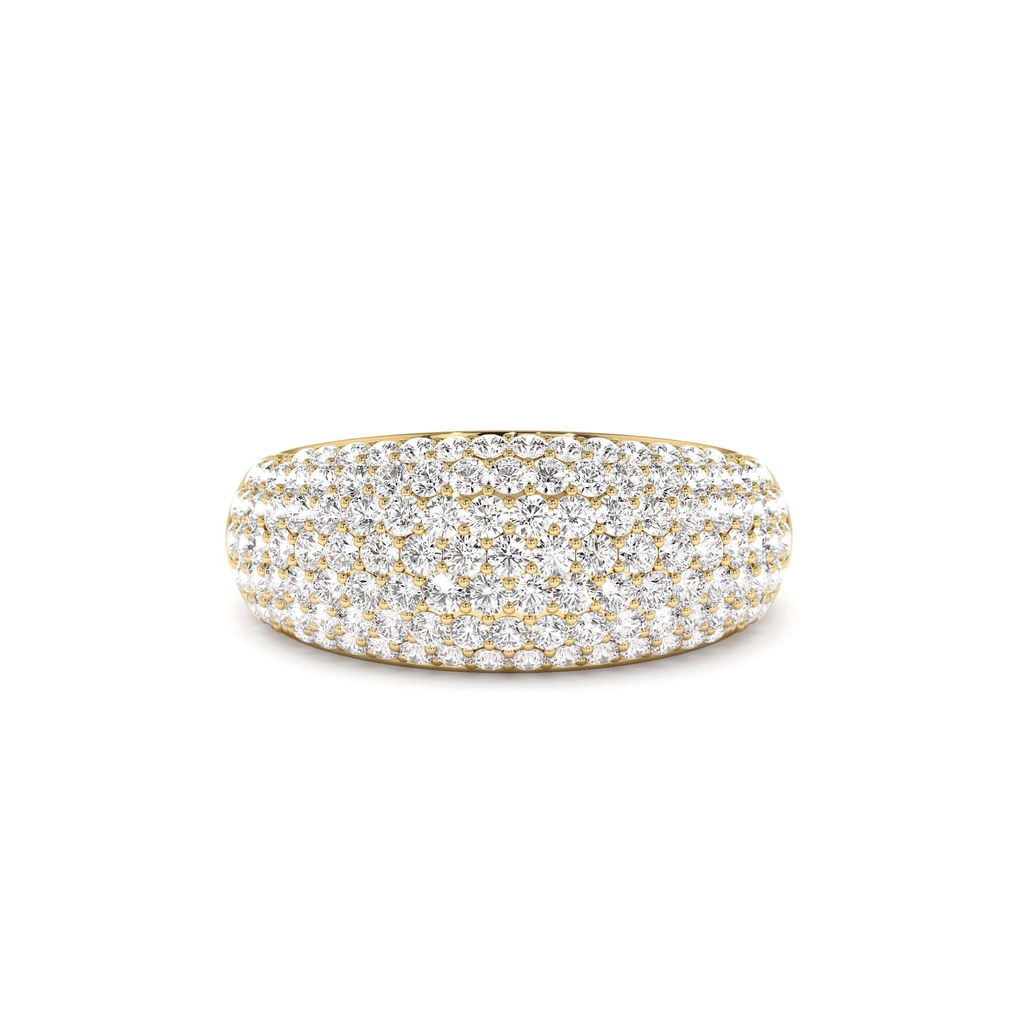 14k Chunky Dome Pave Setting Statement Diamond Ring by Orlina Fine