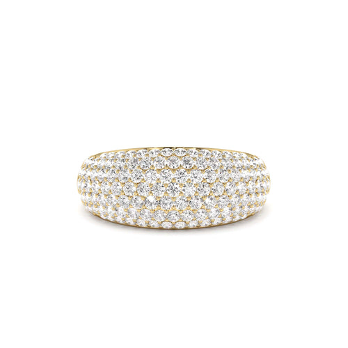 14k Chunky Dome Pave Setting Statement Diamond Ring by Orlina Fine
