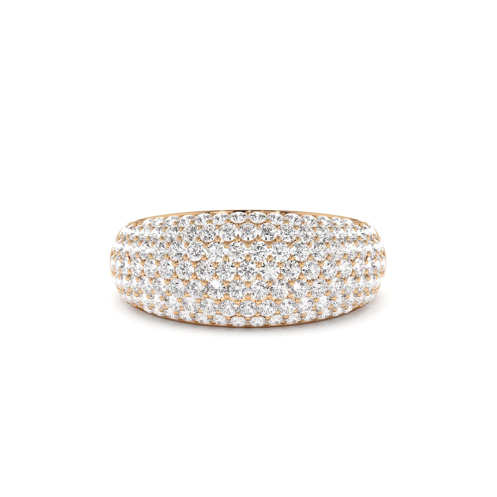 14k Chunky Dome Pave Setting Statement Diamond Ring - view 2
