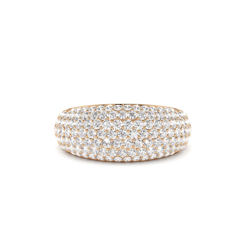 14k Chunky Dome Pave Setting Statement Diamond Ring - view 2