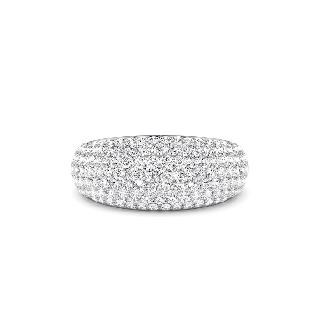 14k Chunky Dome Pave Setting Statement Diamond Ring - view 3