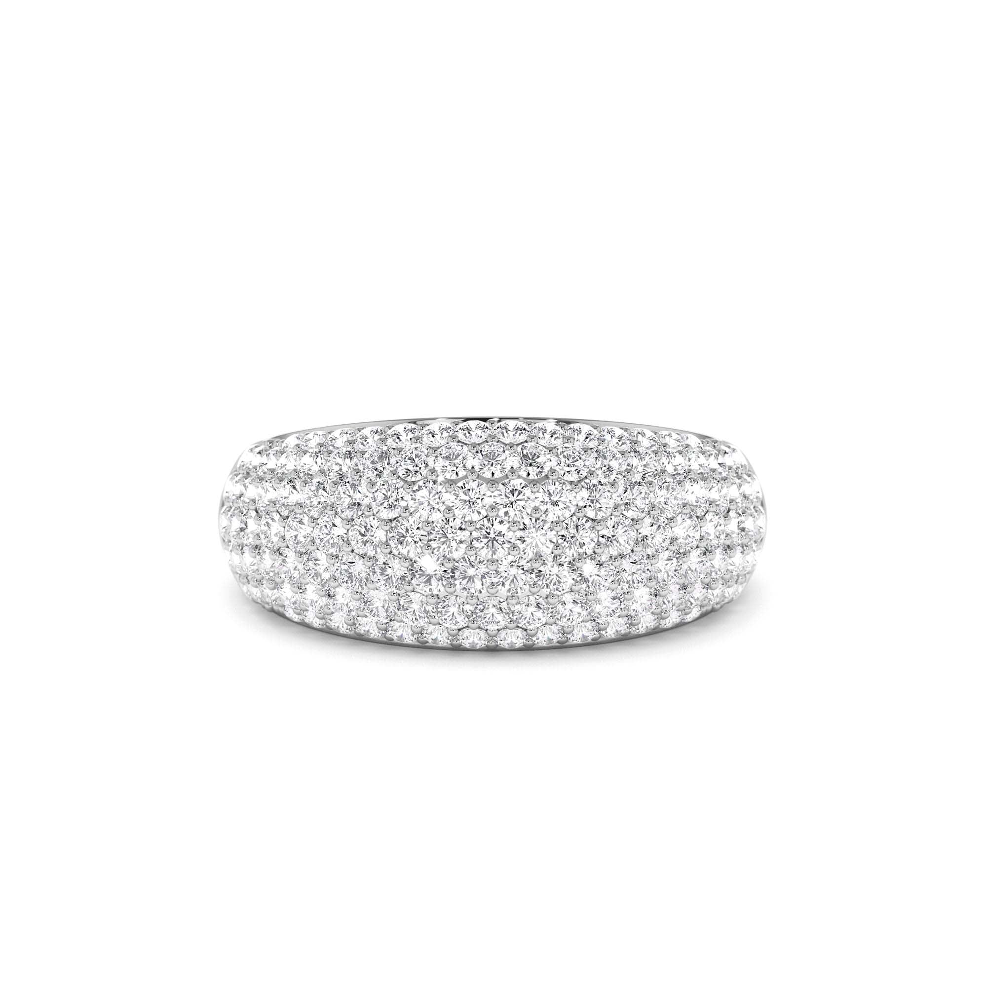 14k Chunky Dome Pave Setting Statement Diamond Ring - view 3