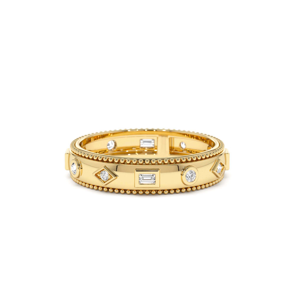 14k Mixed Shape Diamond Anniversary Band by Orlina Fine