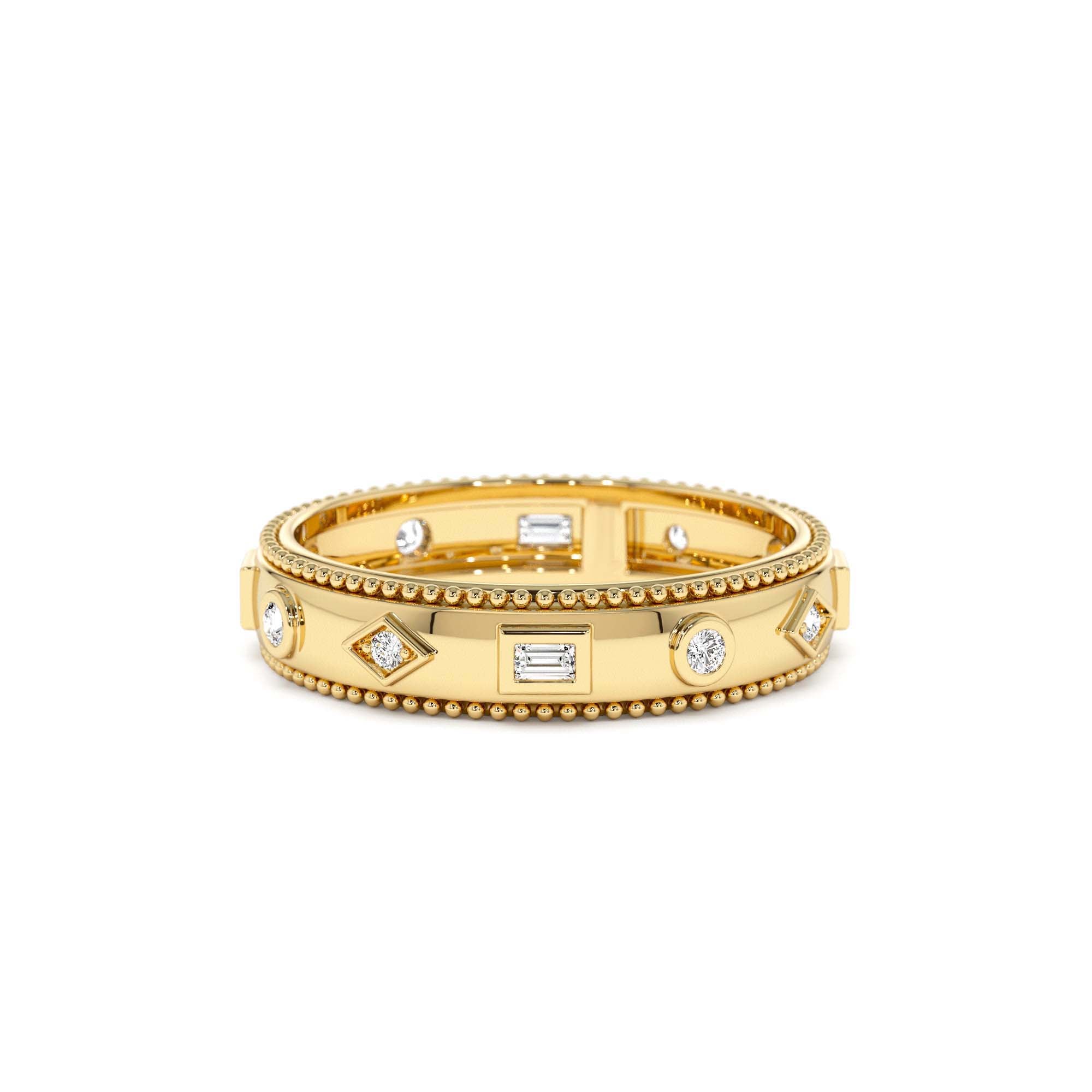 14k Mixed Shape Diamond Anniversary Band by Orlina Fine