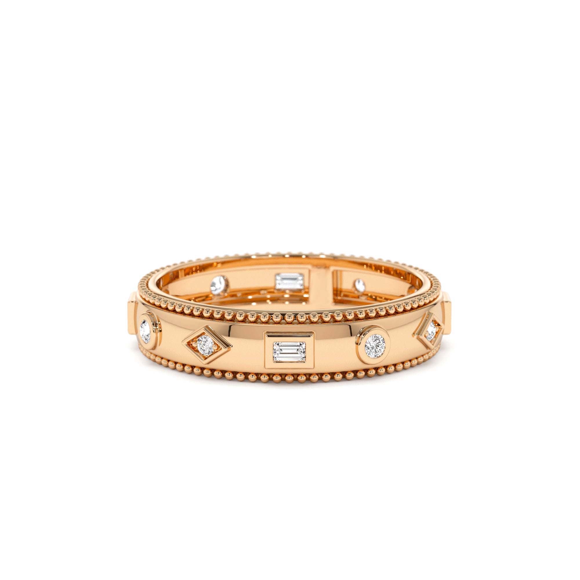 14k Mixed Shape Diamond Anniversary Band - view 2