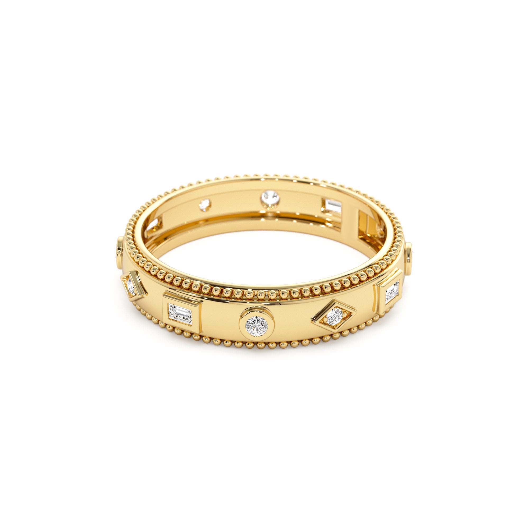 14k Mixed Shape Diamond Anniversary Band - view 4