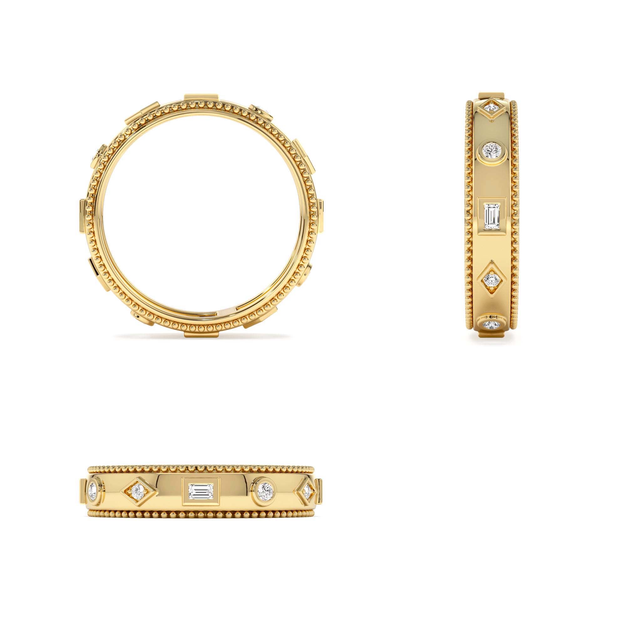 14k Mixed Shape Diamond Anniversary Band - view 5