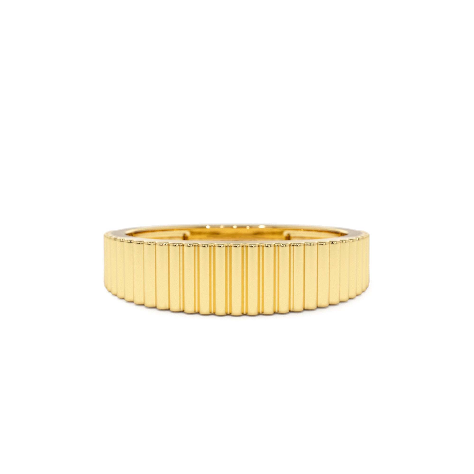14k Fluted Textured Graduating Ring by Orlina Fine