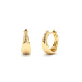 14K Gold Teardrop Hoop Earrings by Orlina Fine