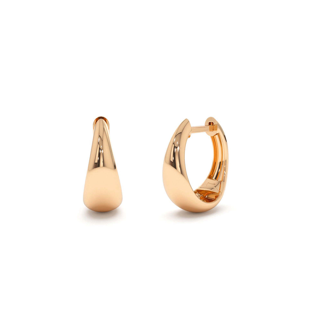 14K Gold Teardrop Hoop Earrings - view 2