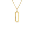 14k Gold Paper Clip Link Pendant Necklace by Orlina Fine