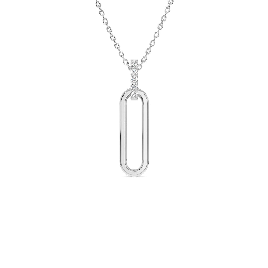 14k Gold Paper Clip Link Pendant Necklace - view 3