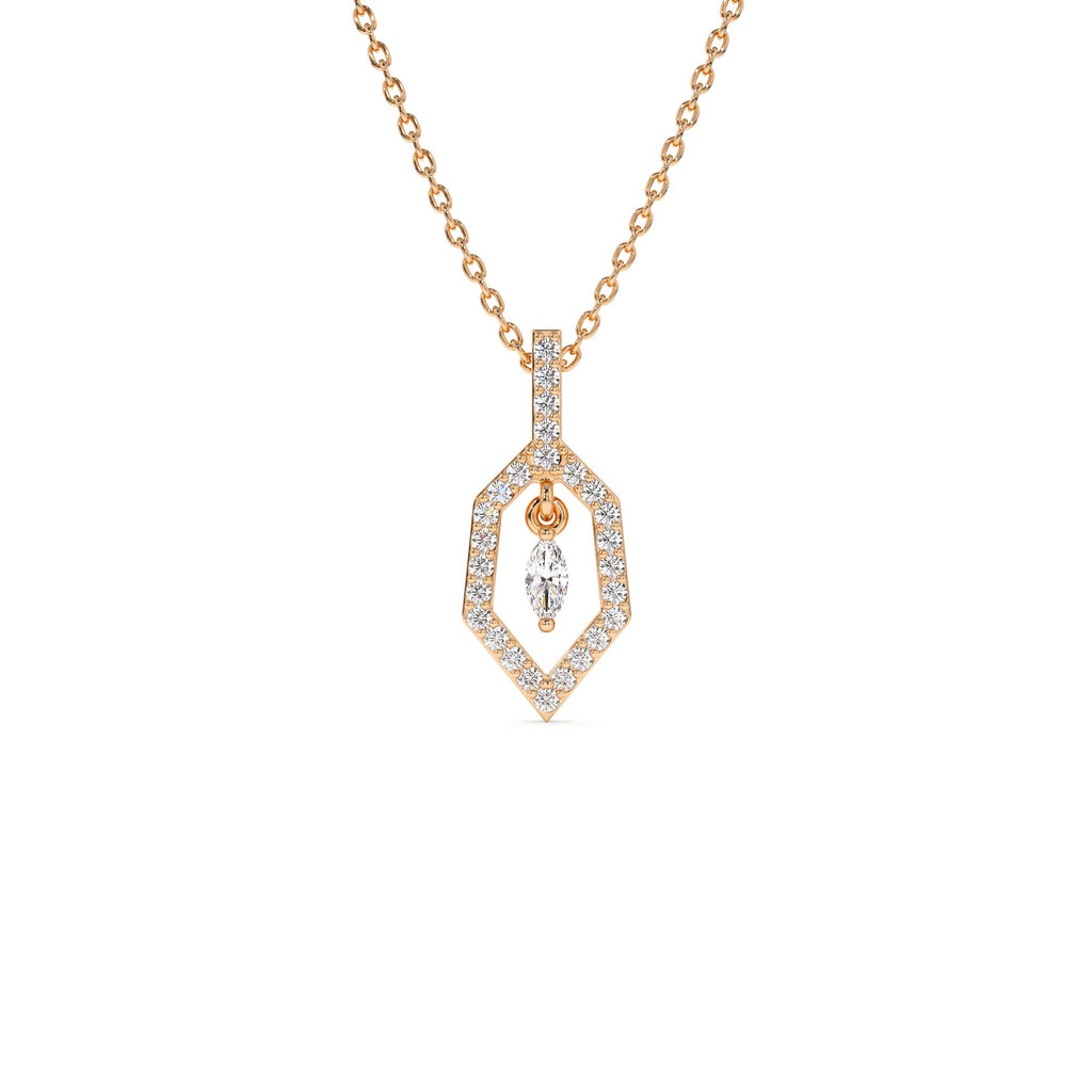 14k Marquise Shape Dangle Diamond Necklace - view 2