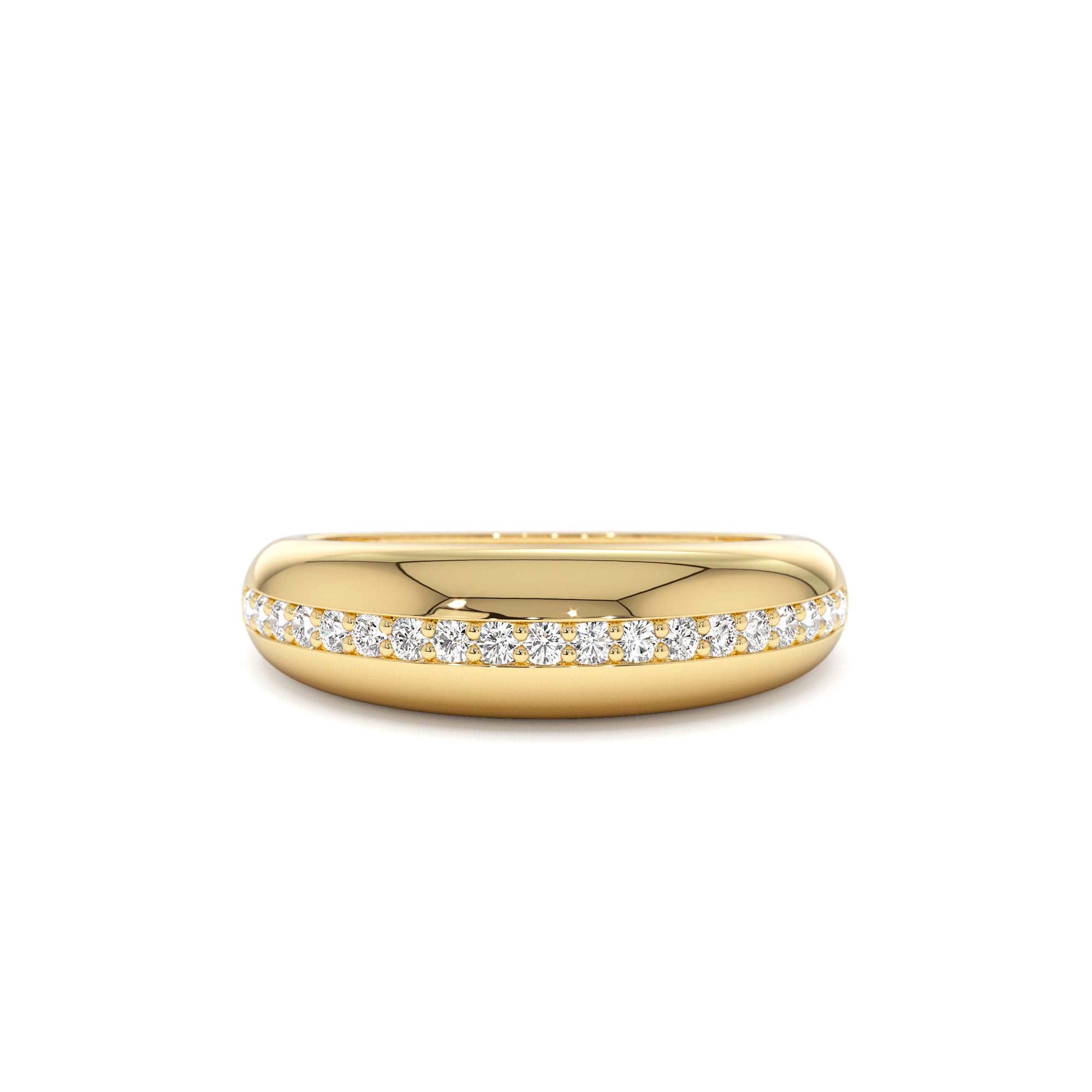 14k Gold Diamond Dome Balloon Ring by Orlina Fine